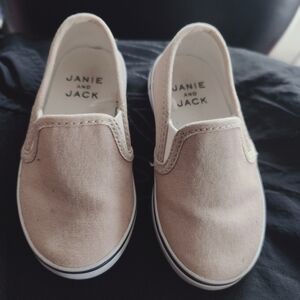 Janie and Jack Tan Kids Slip-On Shoes